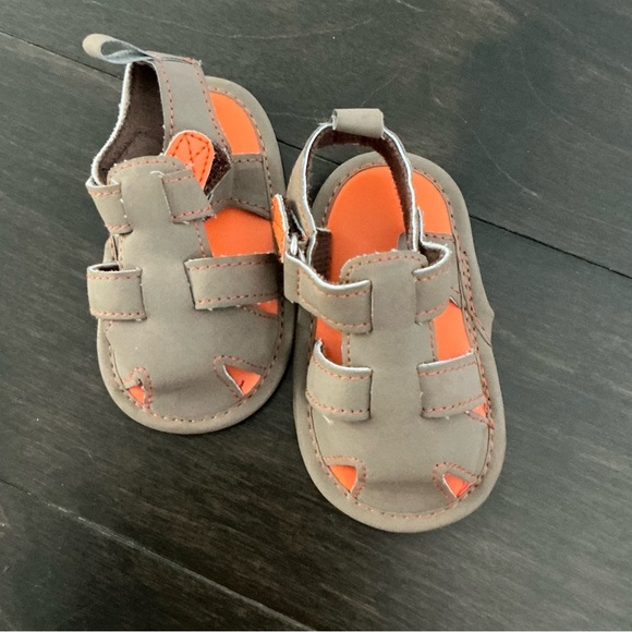 Baby Brown and Orange Sandals - Picture 1 of 2